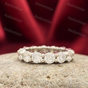NEW Certified 4~5ct. t.w. 4mm Moissanite  Full Eternity Band Ring